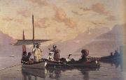 Francois Bocion The Artist with His Family Fishing at the Lake of Geneva (nn02) Germany oil painting reproduction